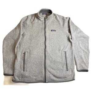 Patagonia Men's Fleece Full Zip Jacket Large Gray Hicking Outdoor Hiking Casual